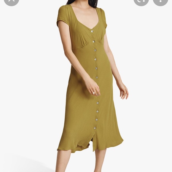 NWT Ghost leona dress olive - Picture 1 of 6